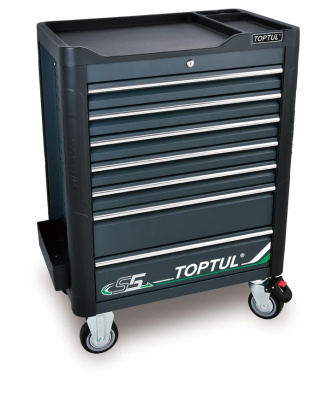 Тележка инструментальная 7 ящиков, cтолешница из пластика TOPTUL TCAR0703