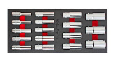 T45448 Набор головок удлиненных 1/2" (8-32мм) 17пр., в мягком ложементе