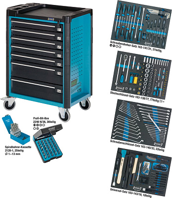 Тележка инструментальная Hazet 179-7/220 с набором инструмента.