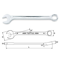 Ключ комбинированный усиленный 23 мм TOPTUL AAEW2323